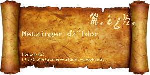 Metzinger Áldor névjegykártya